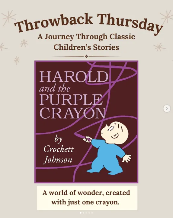 Throwback Thursday post for Spinning Wheel Stories featuring Harold and the Purple Crayon