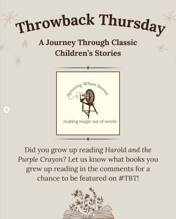 Closing Throwback Thursday slide inviting readers to share the books they grew up reading.